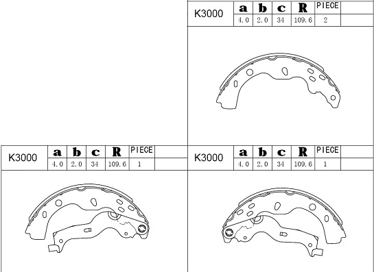 Brake Shoe Set (K3000)