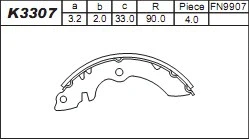 Brake Shoe Set (K3307)