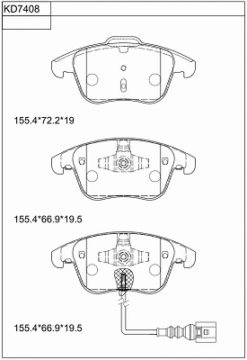 Brake Pad Set, disc brake (KD7408)