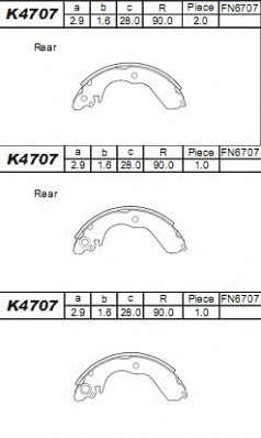 Brake Shoe Set (K4707)