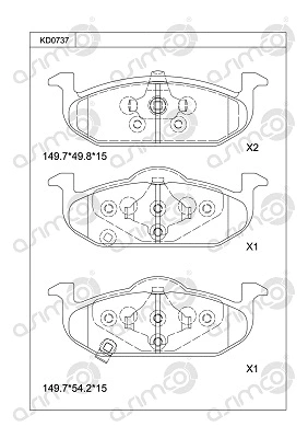 Brake Pad Set, disc brake (KD0737)