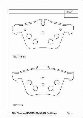 Brake Pad Set, disc brake (KD7024)