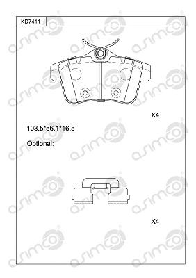 Brake Pad Set, disc brake (KD7411)
