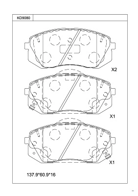 Brake Pad Set, disc brake (KD9080)