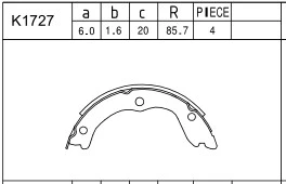 Brake Shoe Set, parking brake (K1727)