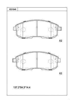 Brake Pad Set, disc brake (KD1546)