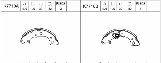 Brake Shoe Set (K7710)