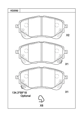 Brake Pad Set, disc brake (KD2092)