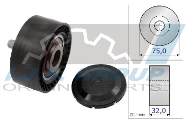 Deflection/Guide Pulley, V-ribbed belt (93-2166)