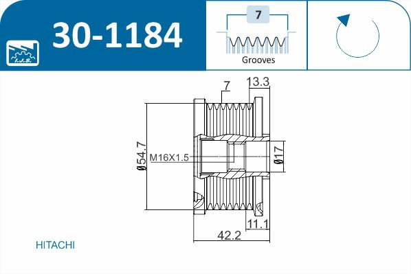 Alternator Freewheel Clutch (30-1184)