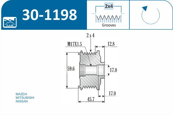 Alternator Freewheel Clutch (30-1198)