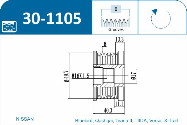Alternator Freewheel Clutch