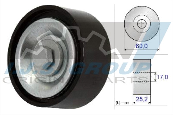 Deflection/Guide Pulley, V-ribbed belt (93-2162)