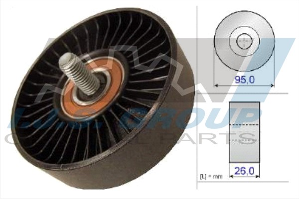 Deflection/Guide Pulley, V-ribbed belt (93-2135)