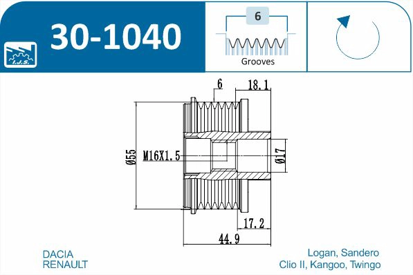 Alternator Freewheel Clutch