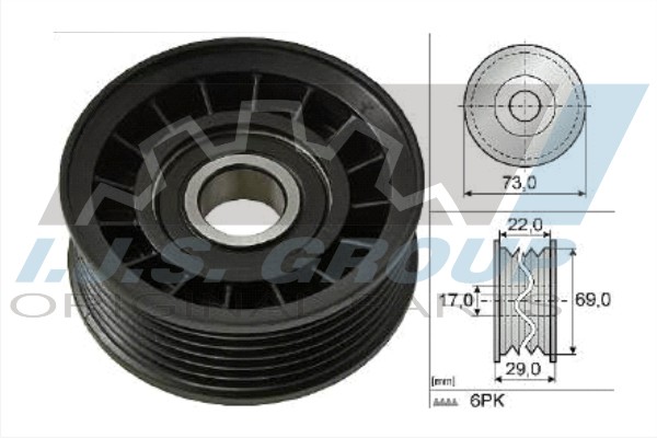 Deflection/Guide Pulley, V-ribbed belt (93-1508)