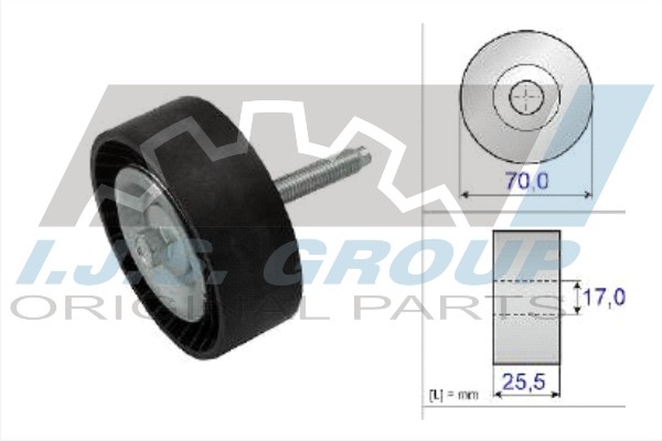 Deflection/Guide Pulley, V-ribbed belt (93-1491)