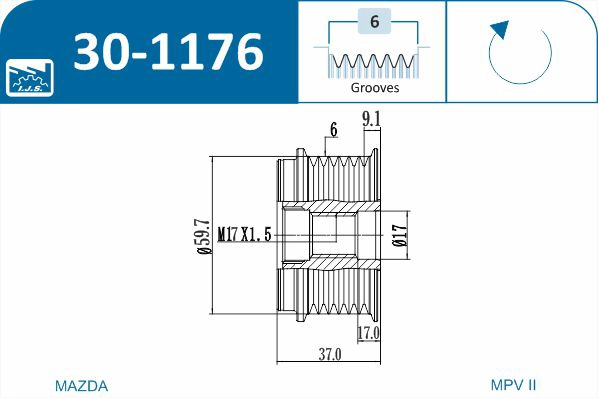 Alternator Freewheel Clutch (30-1176)