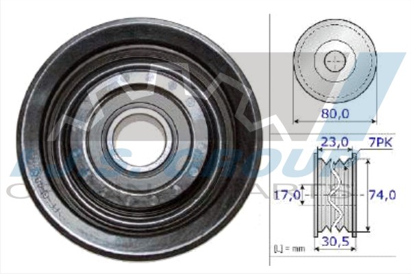 Deflection/Guide Pulley, V-ribbed belt (93-2105)