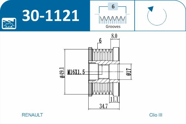 Alternator Freewheel Clutch