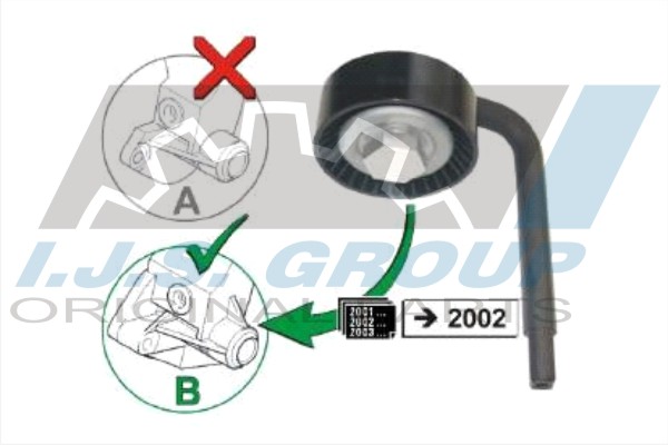 Tensioner Pulley, V-ribbed belt (93-1392)
