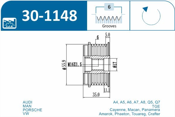 Alternator Freewheel Clutch