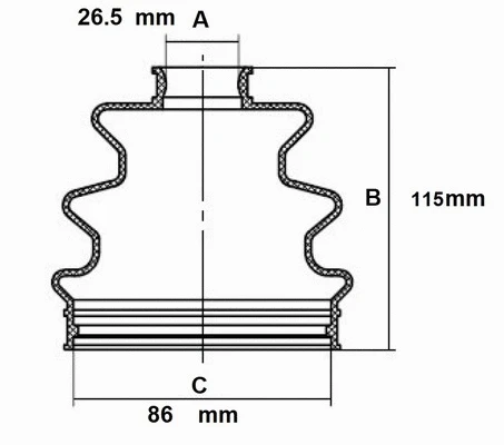 Bellow Kit, drive shaft (59MI003)