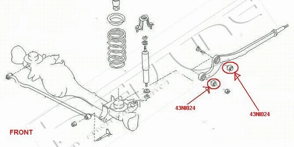 Mounting, control/trailing arm (43NI024)
