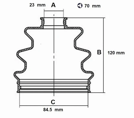 Bellow Kit, drive shaft (59RV001)