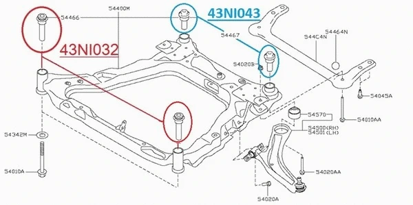Mounting, control/trailing arm