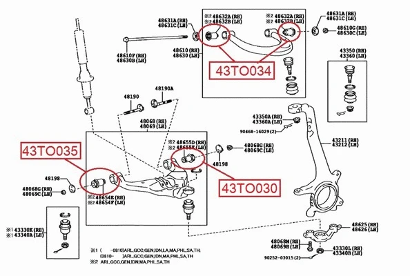 Mounting, control/trailing arm