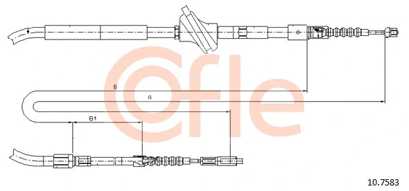 Cable Pull, parking brake (10.7583)