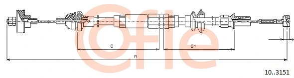 Cable Pull, clutch control (10.3151)