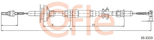 Cable Pull, clutch control (10.3153)