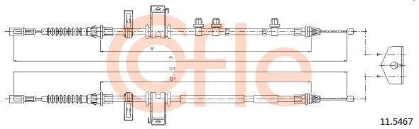 Cable Pull, parking brake (11.5467)