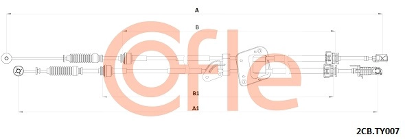 Cable Pull, manual transmission (92.2CB.TY007)