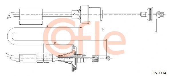 Cable Pull, clutch control (15.1314)