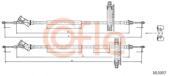Cable Pull, parking brake (10.5357)