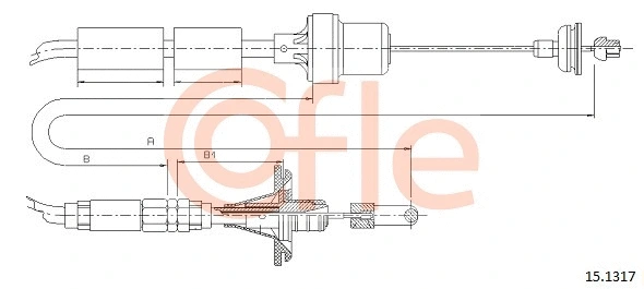 Cable Pull, clutch control (15.1317)
