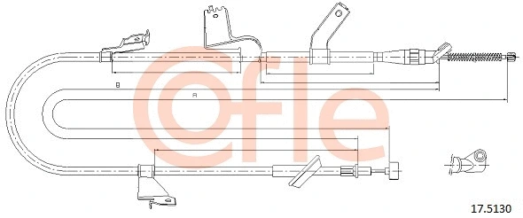 Cable Pull, parking brake (17.5130)