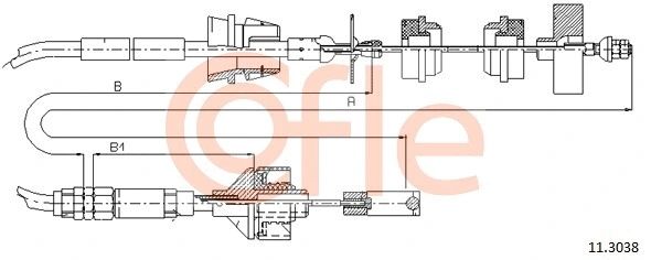 Cable Pull, clutch control (11.3038)