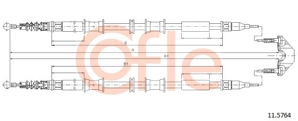 Cable Pull, parking brake (11.5764)