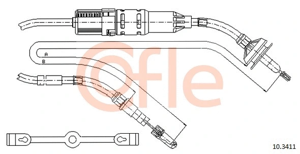 Cable Pull, clutch control (10.3411)