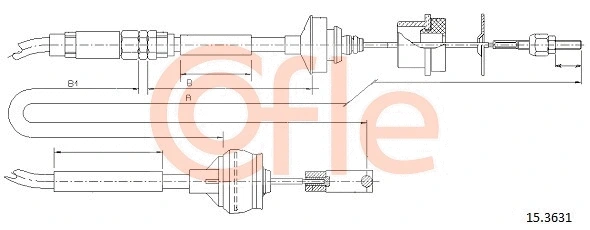 Cable Pull, clutch control (15.3631)