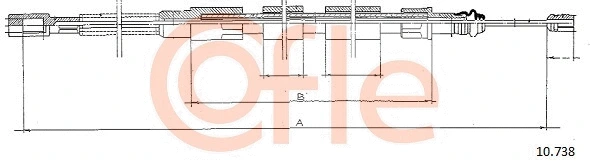 Cable Pull, parking brake (10.738)