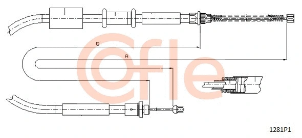 Cable Pull, parking brake (1281P1)