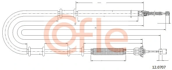 Cable Pull, parking brake (12.0707)