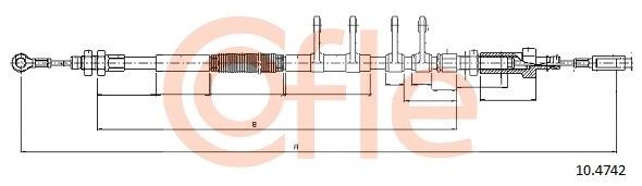 Cable Pull, parking brake (10.4742)