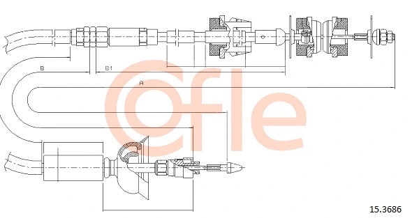 Cable Pull, clutch control (15.3686)