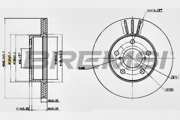 Brake Disc (CD6876V)
